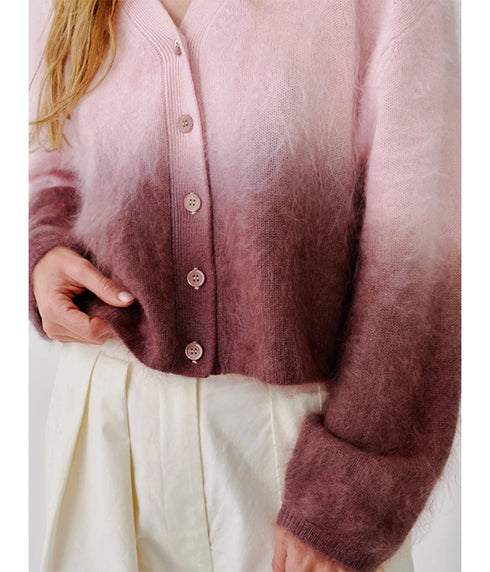 Jolie V Neck Cardigan - Soft Pink
