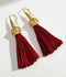 Sculptural Earrings with Tassels - Pomegrante