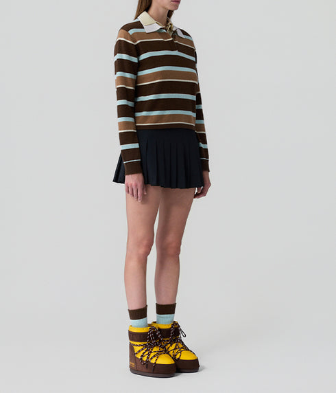Cropped Striped Rugby - Chestnut Combo