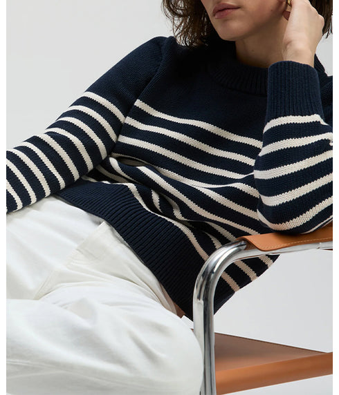 The Favorite Crew - Navy & White Stripe