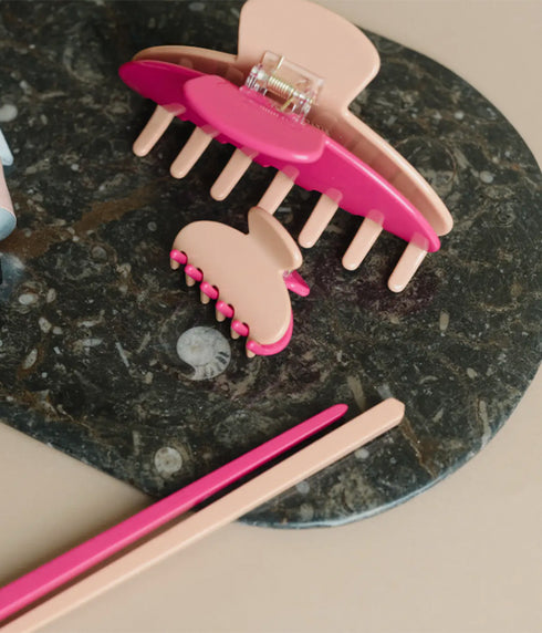 Hair Claw Clip 4" - Two Tone Pink