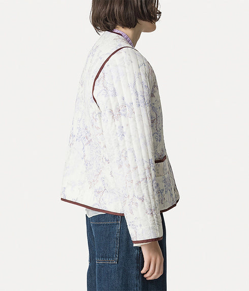 "Nontiscordardime" Cotton Voile Matelasse' Coat - Glicine