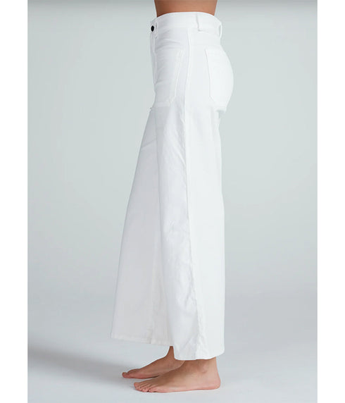 Cropped Sailor Twill Pants - Ivory