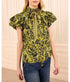 Estela Short Sleeve Cotton Top - Chartreuse