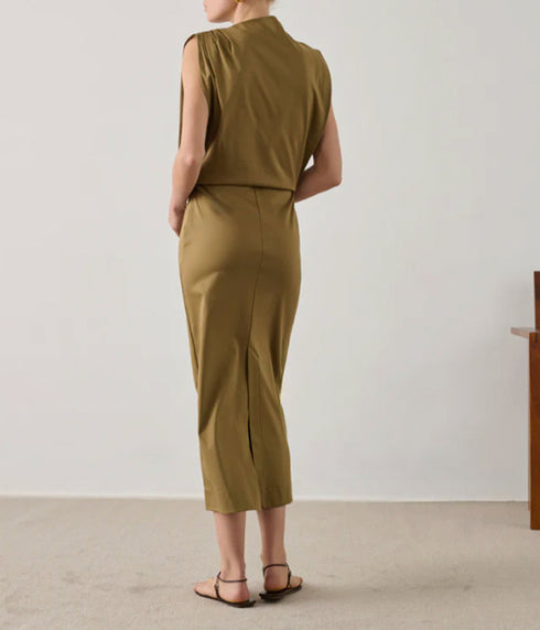 Gemma Dress - Beige Vert