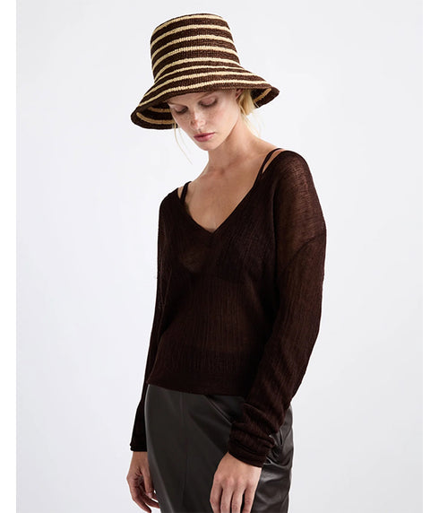 Felix Packable Hat - Walnut Stripe
