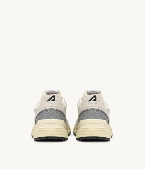 Hyperway Sneakers - White and Silver Mesh and Suede