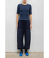 Pointelle Mid Sleeve Slim Fit Tee - Midnight Melange