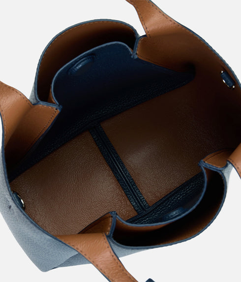 The Trapeze Bucket Bag - Sea Blue Multi