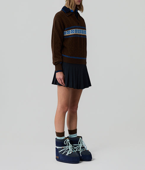 The Cable Collegiate Polo - Chestnut Combo