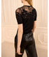 Ella Short Sleeve Lace Top - Noir