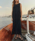 The Scalloped Eyelet Shift Dress - Black