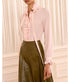 Catroux Long Sleeve Silk Blouse - Powder