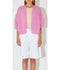 Short Sleeve Alpaca Cardigan - Pink Melange