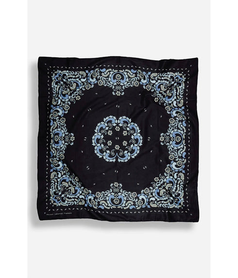 Bandana Flowers Cotton - Black