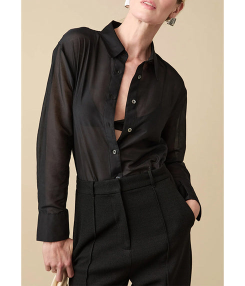 The Sheer Silk Shirt - Black