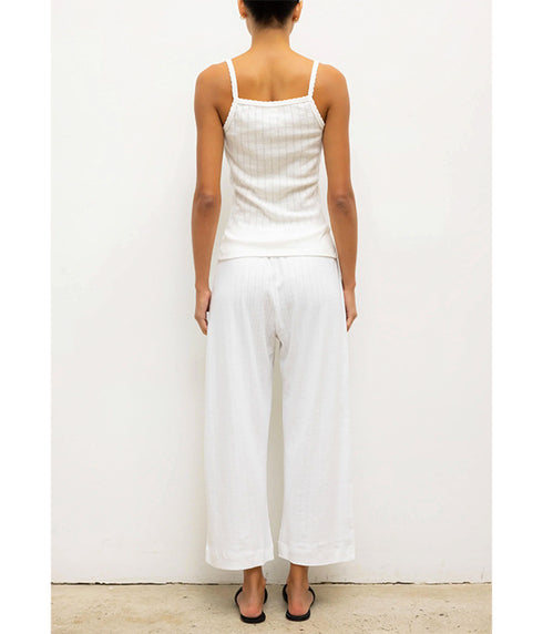 Pointelle tank Top - White