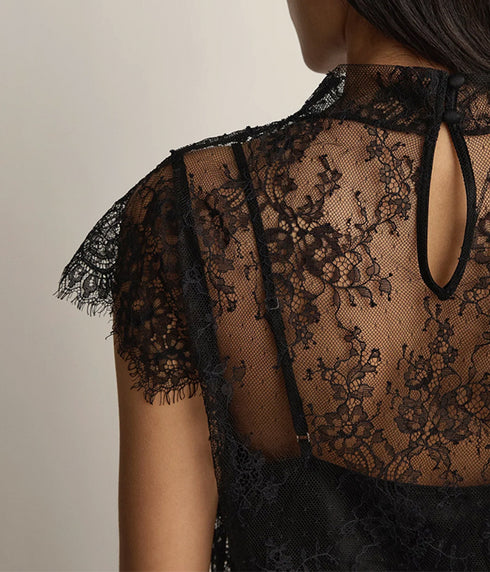 Blake Lace Tee - Black