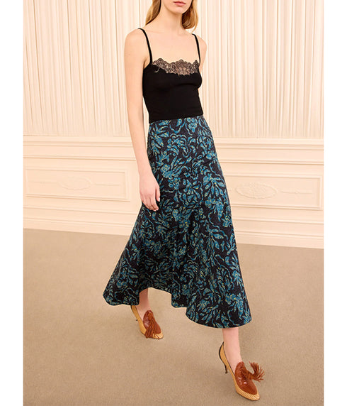 Clarisse Trumpet Midi Skirt - Midnight