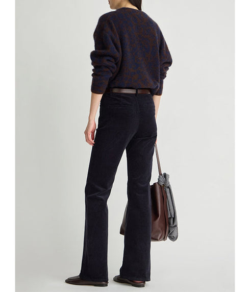 Charle Flare Corduroy Trousers - Navy