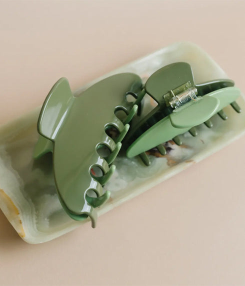 Hair Claw Clip 4" - Two Tone Green