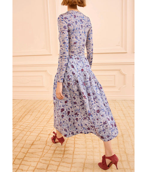 Rosen Cotton Midi Skirt - Gardenia