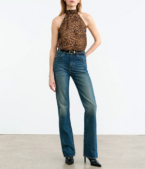Alla Halter Tank - Vintage Leopard