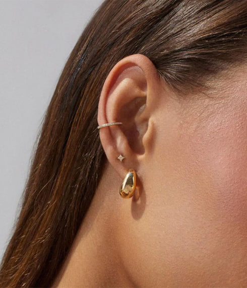 Jumbo Dome Huggie Earrings - 14K Rose Gold