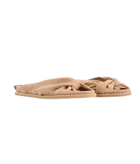 Suede Crossed Sandals - Sand