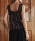 The Victorian Pleat Tank - Black and Cream Token Floral