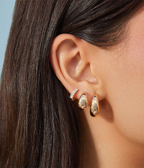 Jumbo Dome Huggie Earrings - 14K Rose Gold