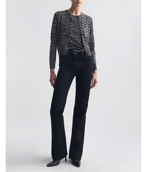Nessa Sweater Tank - Pebble Grey Heather/Black Cheetah