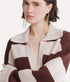 Striped Cashmere and Wool Collared Jumper - Fondant