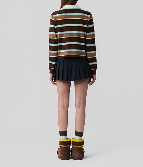 Cropped Striped Rugby - Chestnut Combo