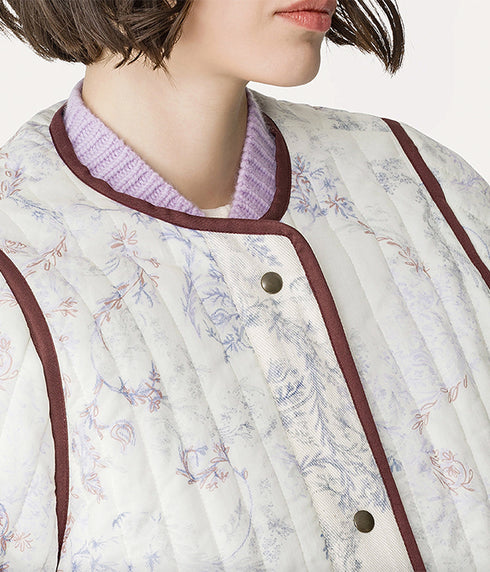 "Nontiscordardime" Cotton Voile Matelasse' Coat - Glicine