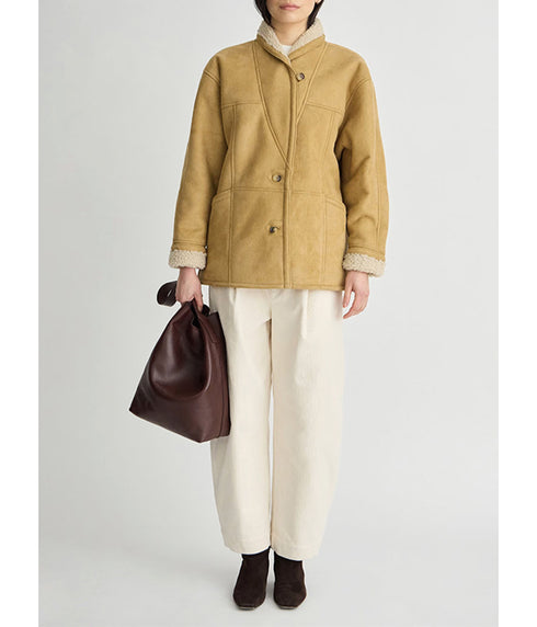 Aspen Shearling Reversible Coat - Tan