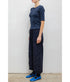 Pointelle Mid Sleeve Slim Fit Tee - Midnight Melange