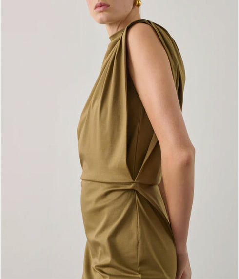 Gemma Dress - Beige Vert
