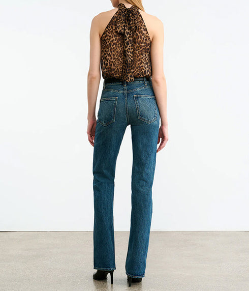 Alla Halter Tank - Vintage Leopard