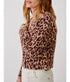 Char Cropped Welt Pocket Cashmere Jacket - Leopard
