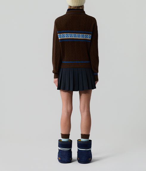 The Cable Collegiate Polo - Chestnut Combo