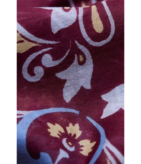 Bandana Flowers Cotton - Burgundy