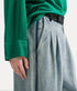 Denim Trousers with Darts and Satin Waist - Grey