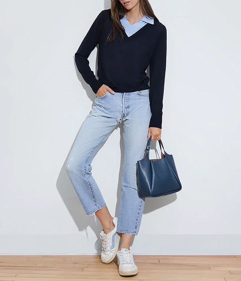 The Trapeze Bucket Bag - Sea Blue Multi