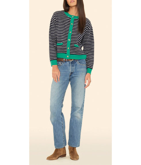 Lillian Cardigan - Navy Stripe