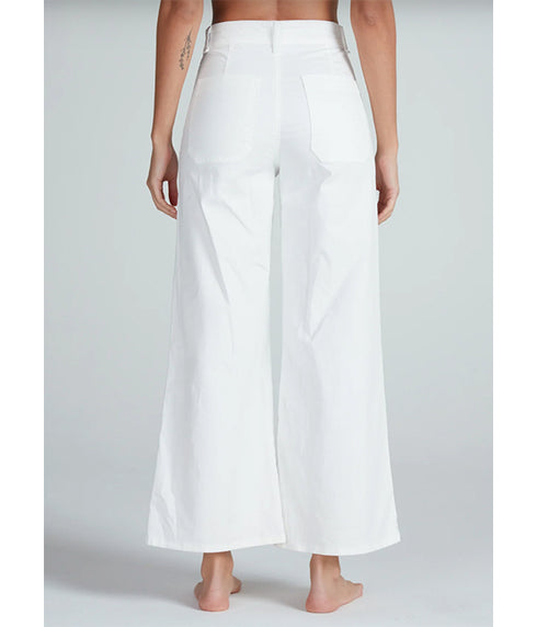 Cropped Sailor Twill Pants - Ivory