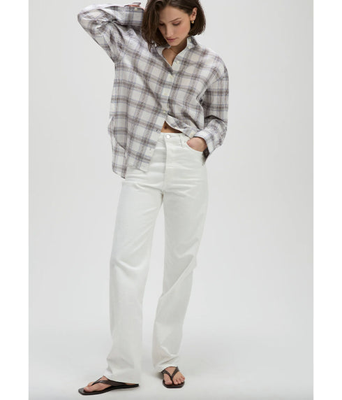 The Everything Shirt - Cream Plaid