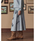 The Chambray Embroidered Highland Skirt