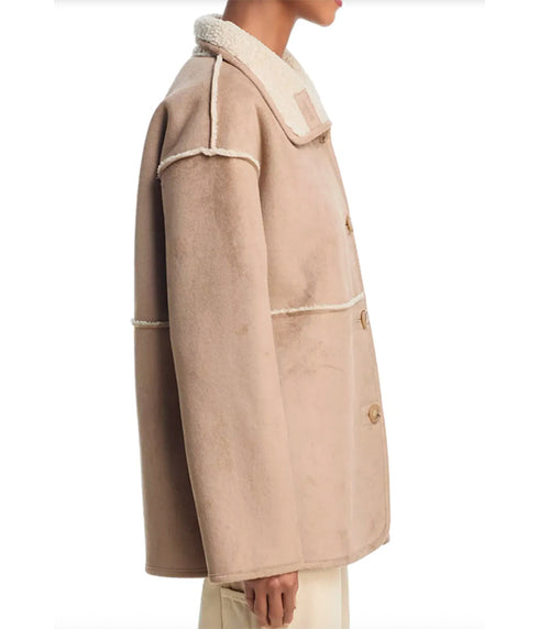 Shona Reversible Faux Sherling Jacket - Sand