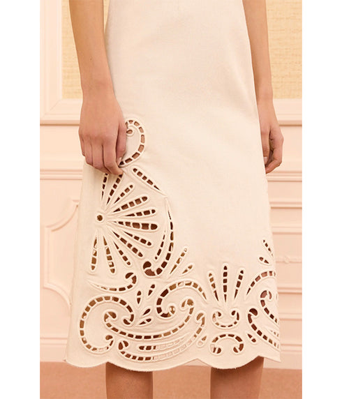Jane Eyelet Denim Dress - Cowrie